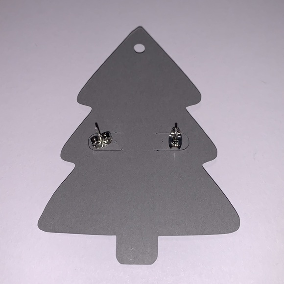 Handmade Blue Plaid Stars with Snowflake Earrings - Picture 3 of 3